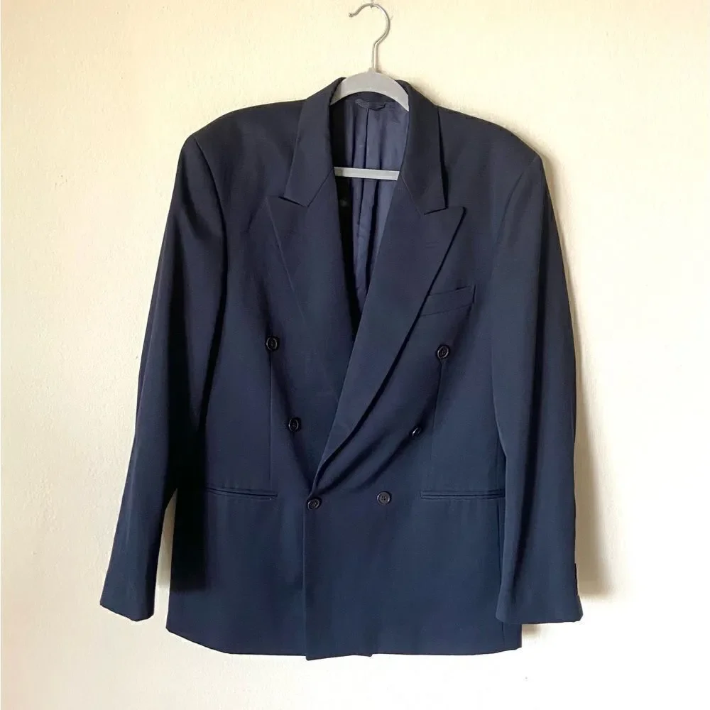 Toscanini Blue Blazer Made in Italy Size 42R